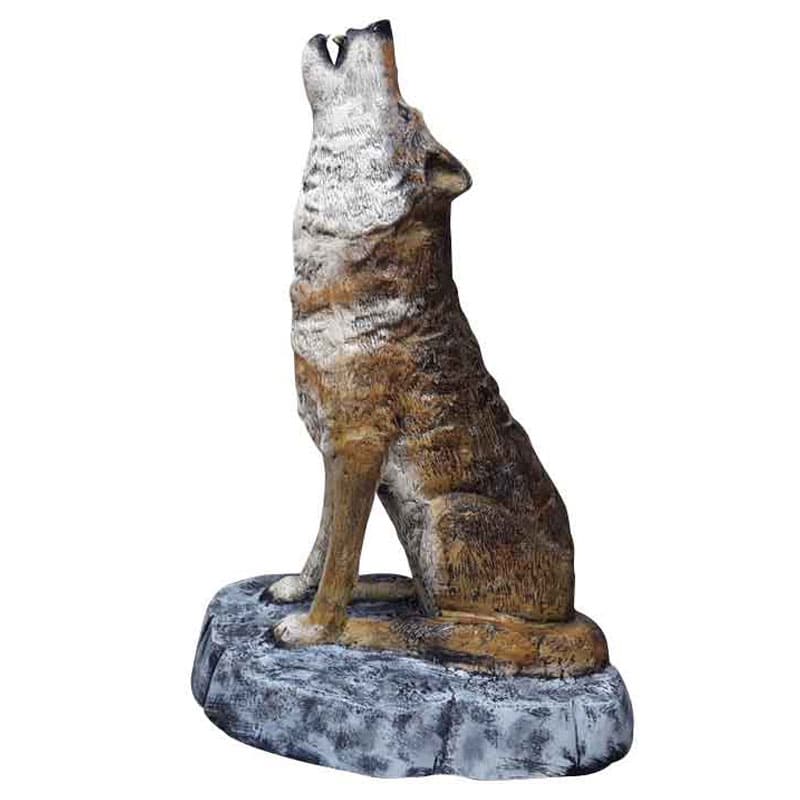 Howling Wolf in Natural Color Aluminum Outdoor Statue Aluminum Sculptures