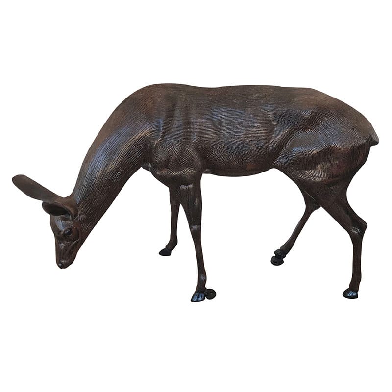 Large Grazing Deer Doe Aluminum Garden Statues Aluminum Sculptures